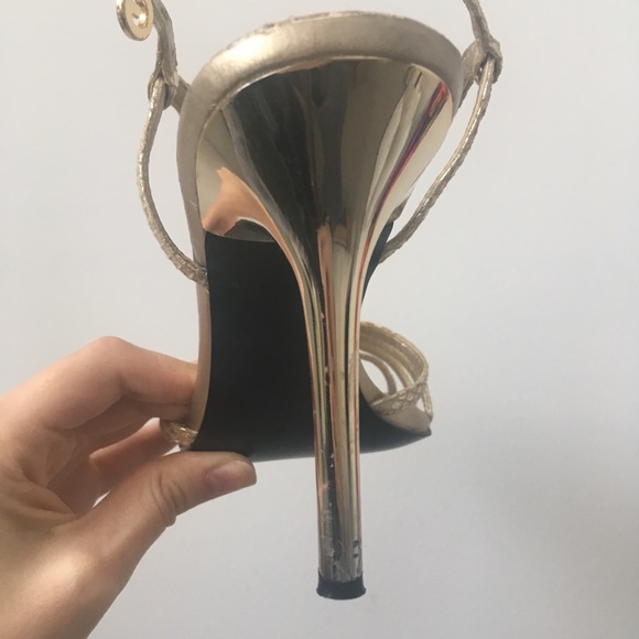 Guess Gold Sandal Heels with Charm - Picture 6 of 6